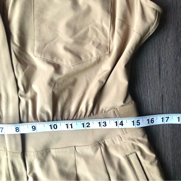 Athleta Brooklyn Heights Wide Leg Jumpsuit Light Brown Size 10 Zip Up - Picture 6 of 14
